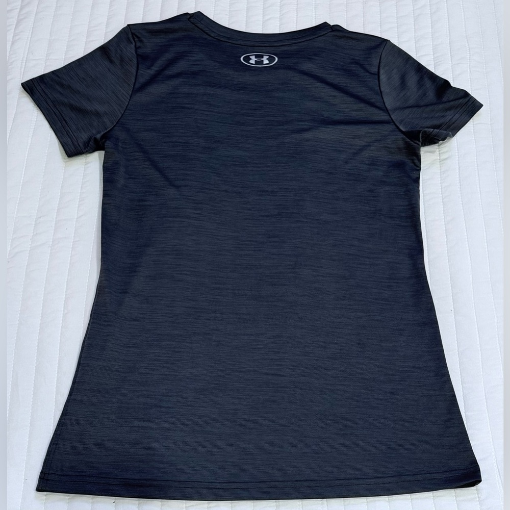 Under Armour Women's HeatGear Fitted Charcoal Gray Short Sleeve Tee Sz Small - Picture 6 of 6
